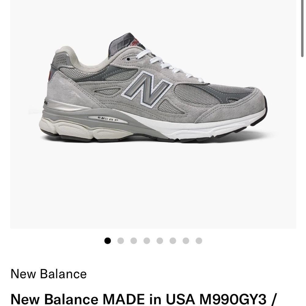 Mens New Balance 990V3 M990GY3 Made in USA Heritage Version Grey Size 9 US